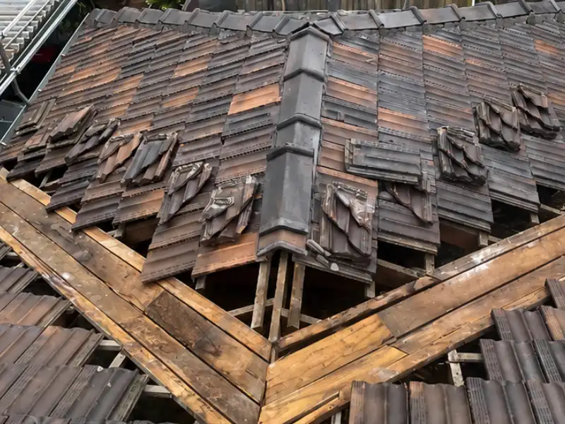 Before tiled roof restoration in Melbourne